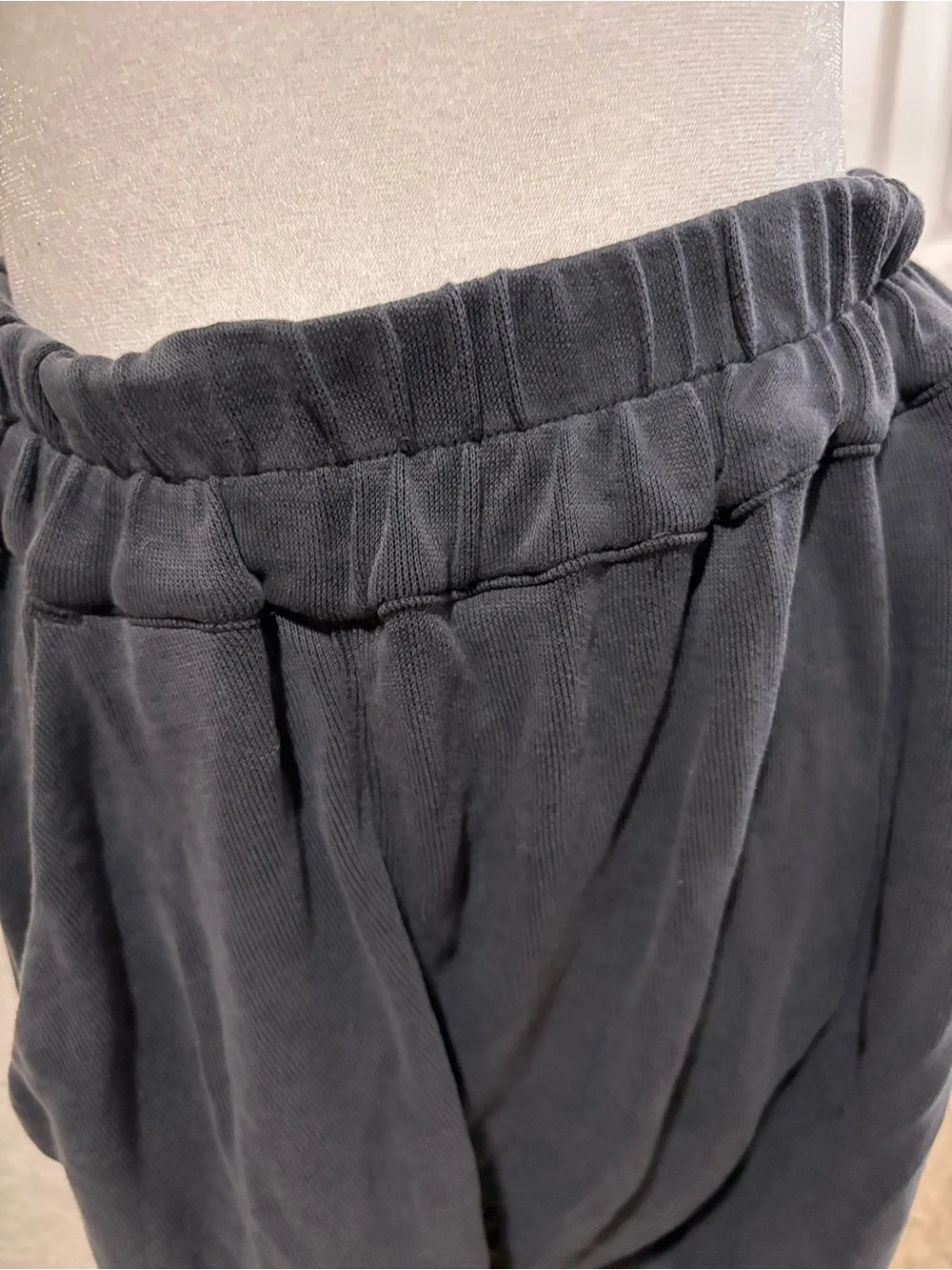 Free People distressed Black Drawstring Tie-Hem Joggers. Pockets!
